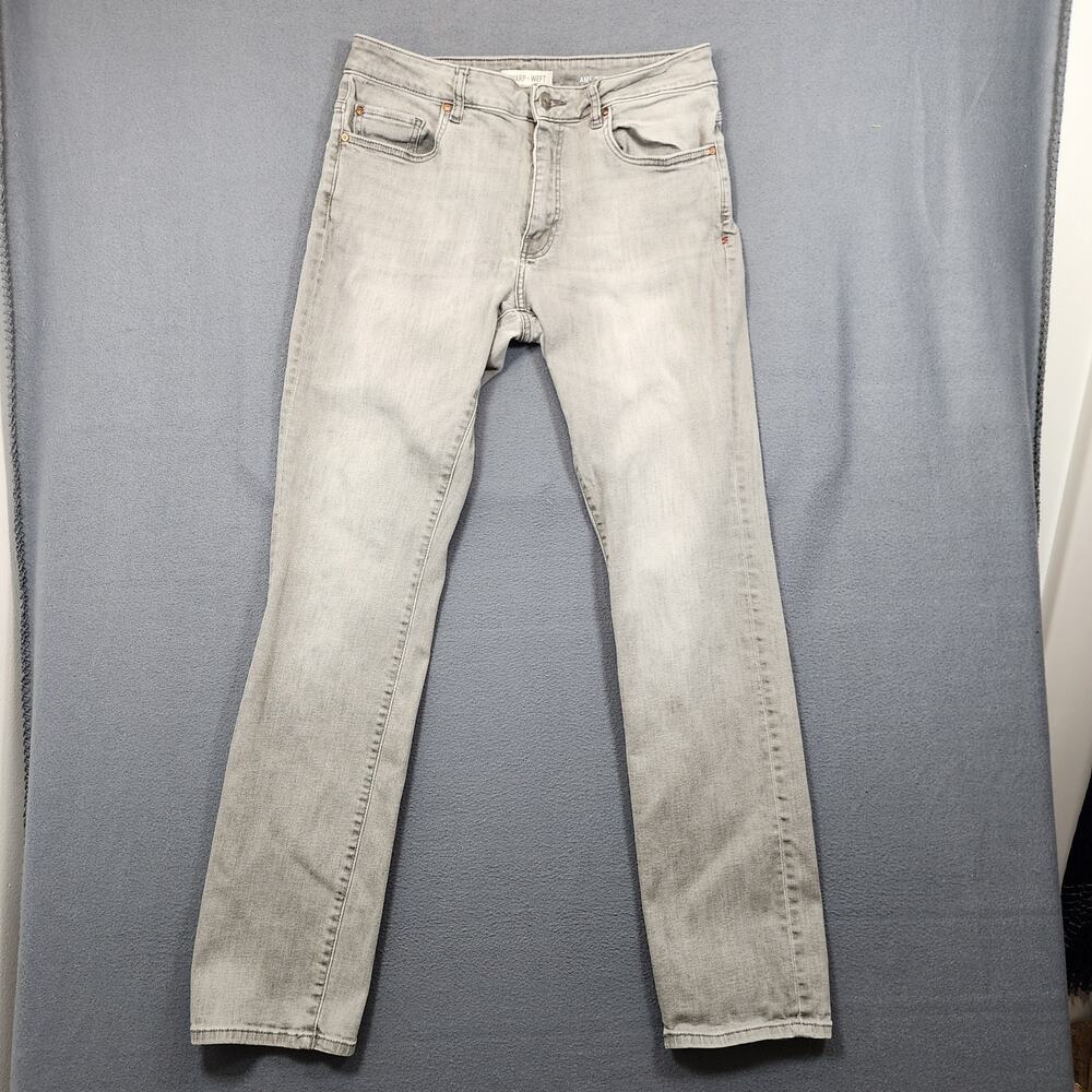 Warp Weft Mens Jeans 31x33 Grey AMS Amsterdam Slim Straight Stretch Tagged 33x34